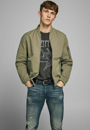 Jack & Jones BASIC ÜBERGANGS STRETCH OHNE KAPUZE ERUSH - Bomber Jacket - grün