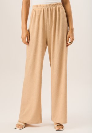 GINI LONDON TEXTURED PULL ON WIDE LEG - Trousers - camel