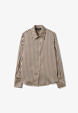 OVS, SHIRT WITH STRIPES - Overhemdblouse - brown yellow