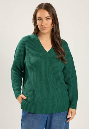 Yours Clothing, PLUS SIZE JUMPERS - Strickpullover - dark green