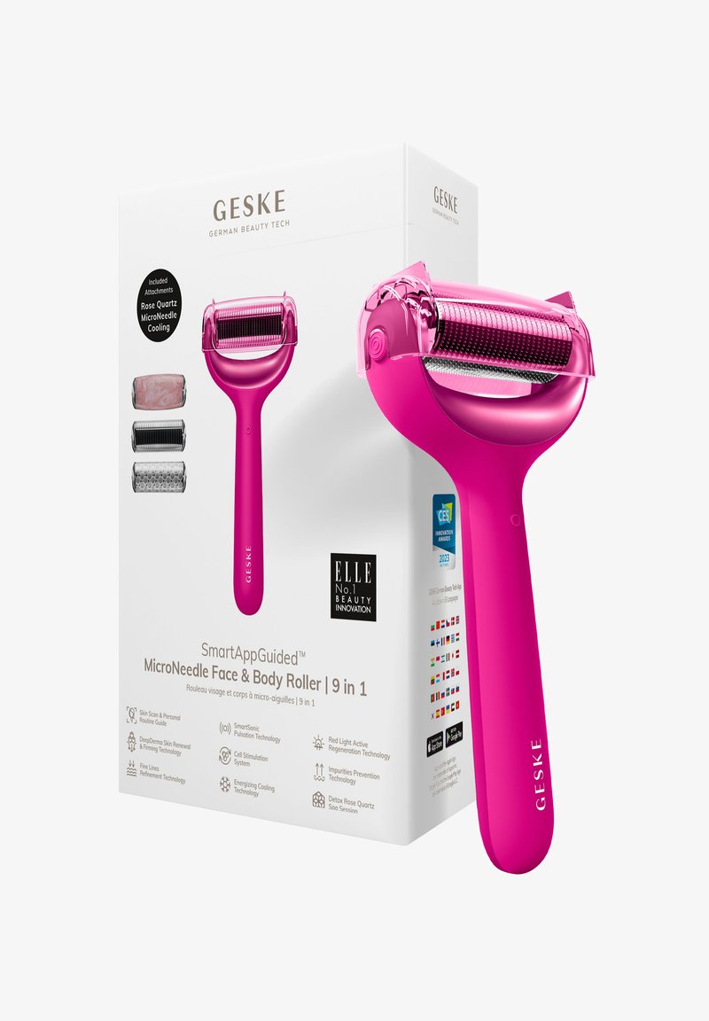 GESKE - MICRONEEDLE FACE BODY ROLLER | 9 IN 1 - Ansiktsvård - tillbehör - magenta, Förstora