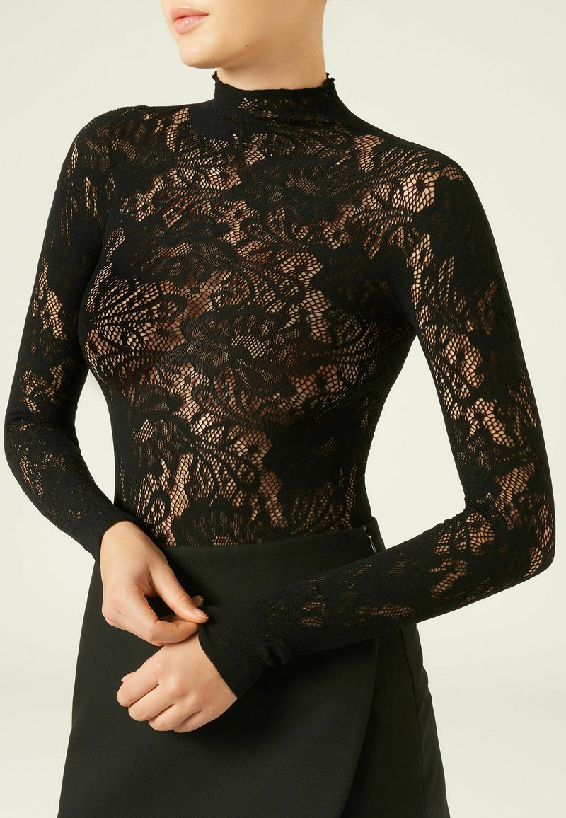 Robe Longue Midi En Coton Femme - Dentelle Et Broderie Florale - Style Bohème - Noire - Taille Unique