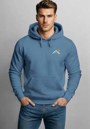 MOUNTAIN SUN BRUSTPRINT KAPUZEN - Hoodie - indigo blue