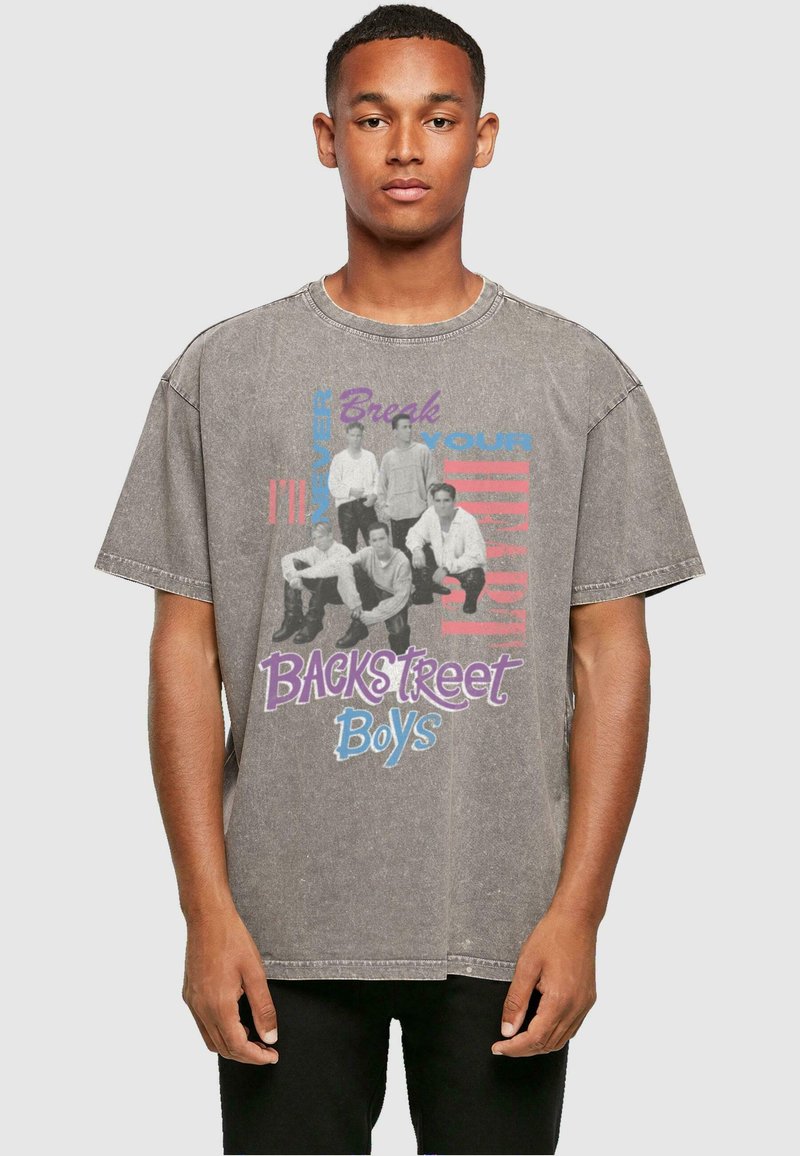 Merchcode BACKSTREET - INBYH ACID WASHED  - Apdrukāts T-krekls - asphalt