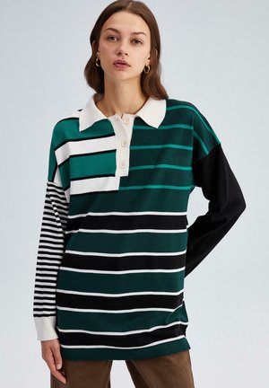 Touché Privé POLO NECK STRIPED - Džemperis - green