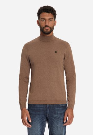 NO EXCESS, FINE KNIT TURTLENECK JUMPER - Strickpullover - light brown