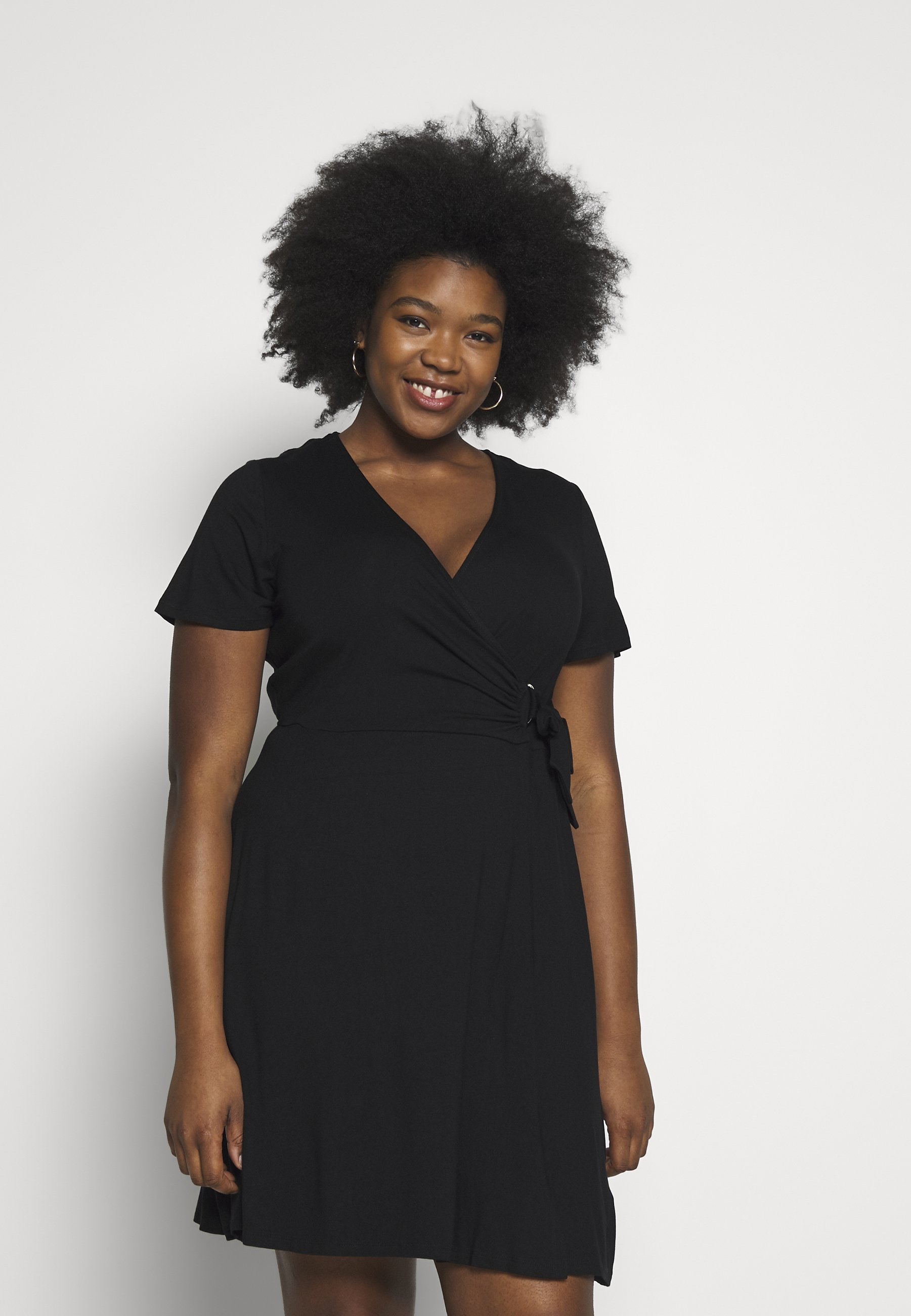 WRAP RING SKATER - Day dress - black 