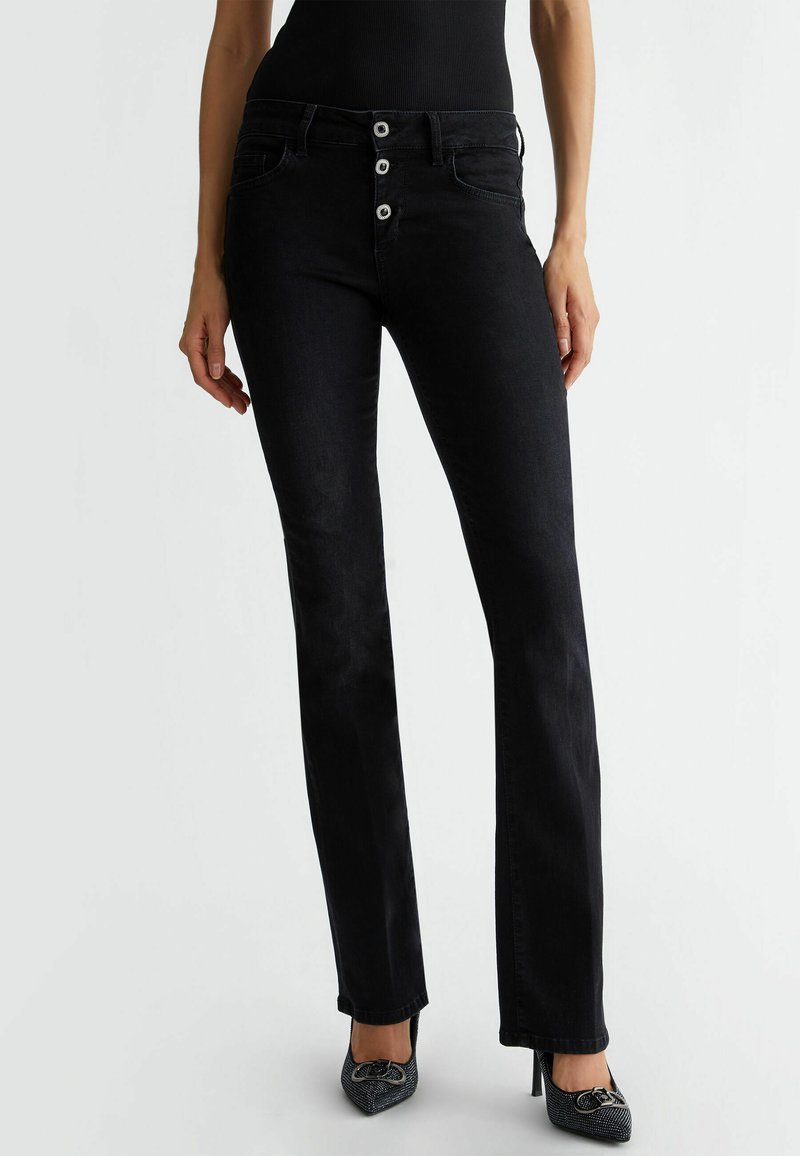 LIU JO WITH BUTTONS - Bootcut farmer - black