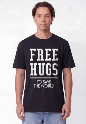 watapparel, FREE HUGS TO SAVE THE WORLD UNISEX - T-Shirt print - black