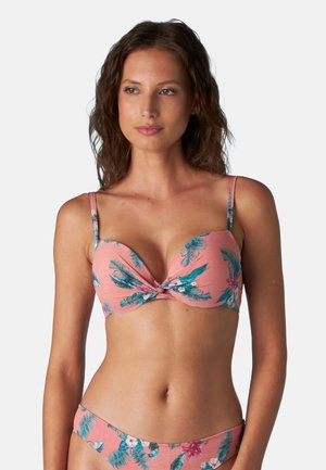 Bikini pezzo sopra - salmone stampa tropicale