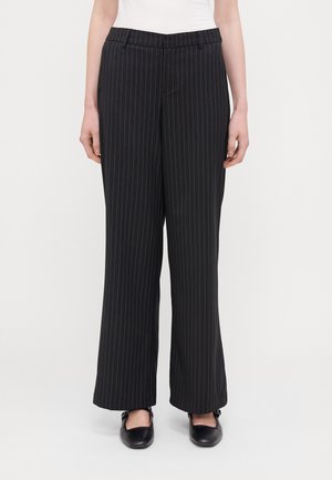 WIDE LEG TROUSERS - Pantaloni - black/stripe