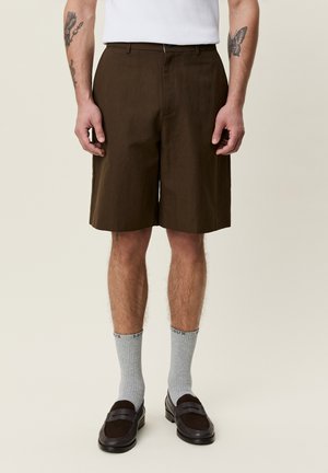 Les Deux SLUB SUIT SHORTS - Short - slate brown