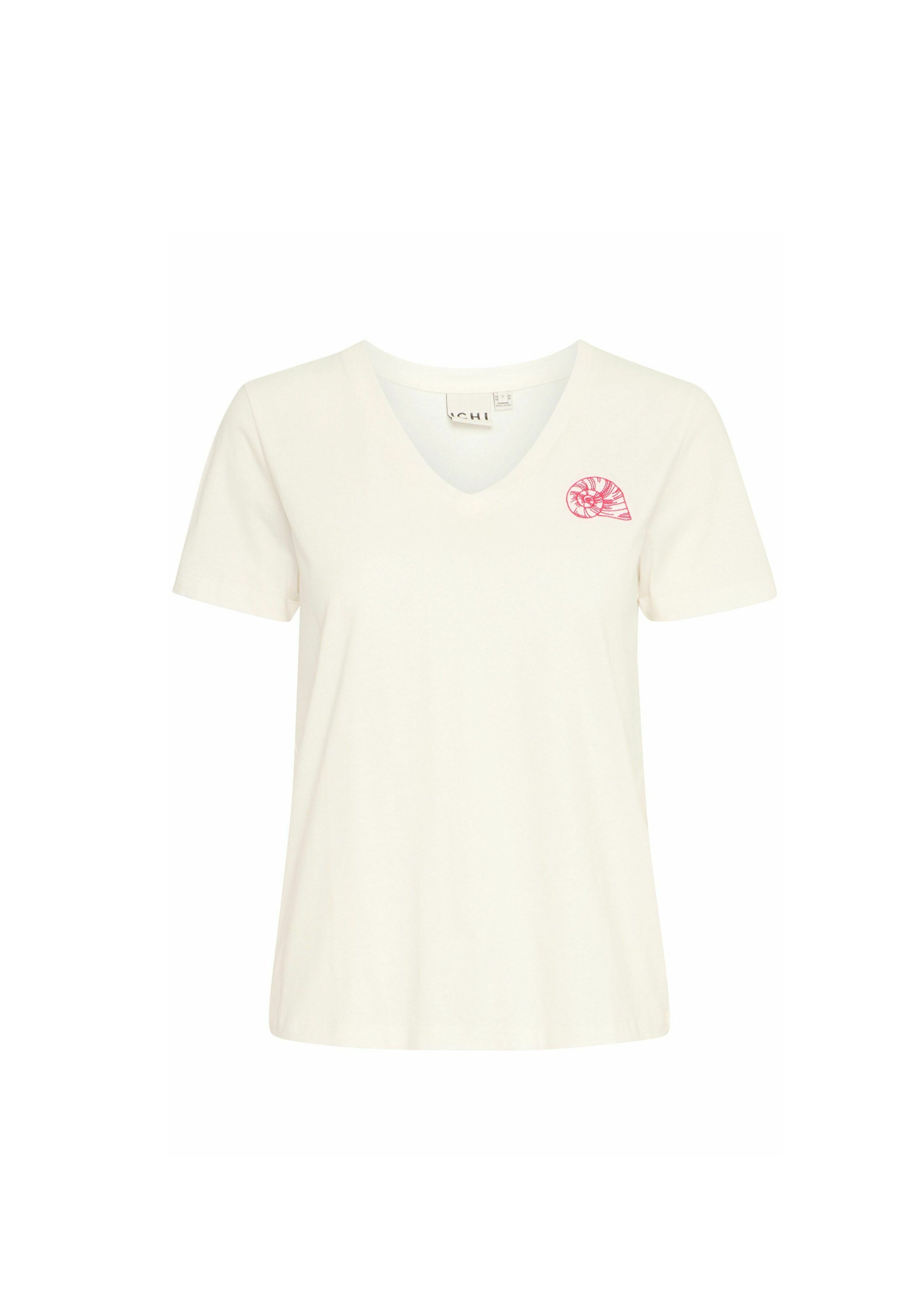 売れ筋商品|||イチ Tシャツ レディース トップス IHCAMINO - Basic T-shirt - cloud dancer w. bright rose ICHI IHCAMINO - T-shirt basic - cloud dancer w. bright rose