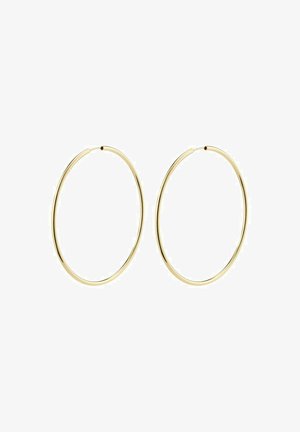 Kuldsest rõngastest kõrvarõngad sileda, ümarate joontega. Õhukesed ja kerged, koosnevad pidevast ringsest kujundist ilma kaunistusteta.