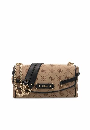 Guess, DOROTHY CONVERTIBLE CROSSBODY FLAP - Bandolera - latte logo   black