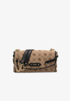 Guess, DOROTHY CONVERTIBLE CROSSBODY FLAP - Umhängetasche - latte logo black