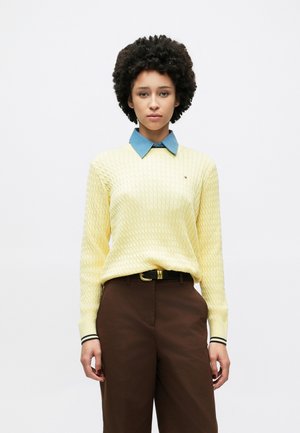 CABLE - Trui - zesty yellow/navy