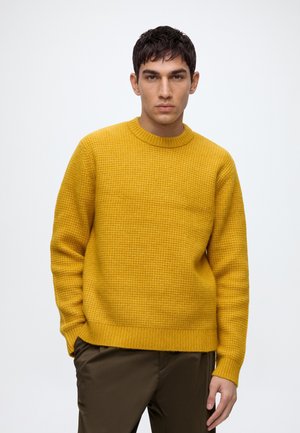 Selected, SLMRAI LS KNIT WAFFLE CREW NECK - Пуловер - chai tea