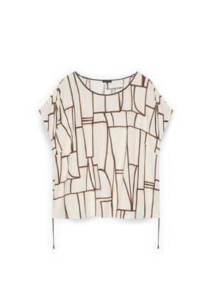 Fiorella Rubino, T-SHIRT CON STAMPA GEOMETRICA - T-Shirt print - beige