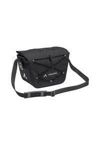 Borsa messenger Vaude nera con superficie texturizzata, tracolla regolabile e dettaglio con cordino esterno per un facile accesso e sicurezza.