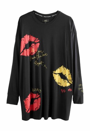 REGULAR FIT - LONG SLEEVE - Pižamos viršutinė dalis - black red lips