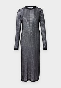 SLFSADIE METALLIC O NECK DRESS - Pletené šaty - black