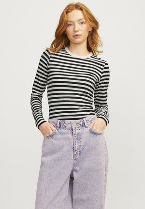 JXCELINE GIGI STR LS STRIPE JRS - Strikkegenser - black