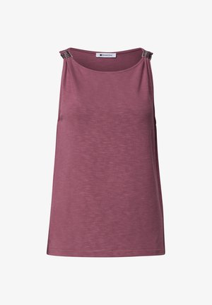 Street One, TOP WITH BOAT NECKLINE AND SHOULDER - Top - dark clouded blush
