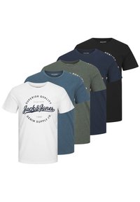 5 PACK - Majica kratkih rukava s printom - black white navy mv sb