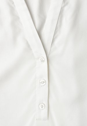 Street One, SHORT-SLEEVE BLOUSE WITH SPLIT NECK AND ELASTIC HEM - Blusa - off white