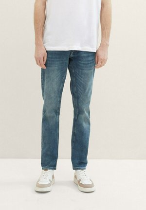 TOM TAILOR Denim Heren Tapered Slim Fit Jeans, 10128 - Overdyed Blue Denim, 30W x 32L