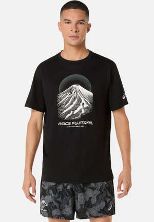 FUJITRAIL LOGO - T-shirt imprimé - performance black/cream/carbon