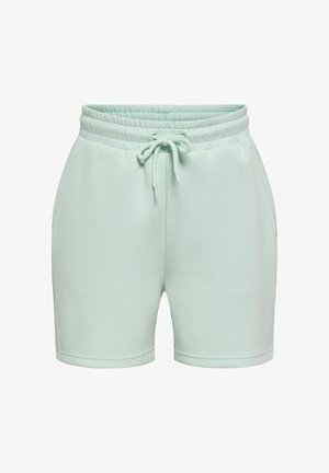 Lichtgroene casual korte broek met elastische tailleband en koord aan de voorkant, voorzien van zijzakken en rechte zoom.