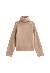 RIB ROLL NECK - Trui - camel