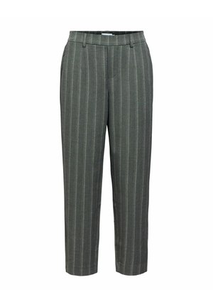 Object, OBJLISA SLIM PANT AOP NOOS - Pantalon classique - medium grey melange