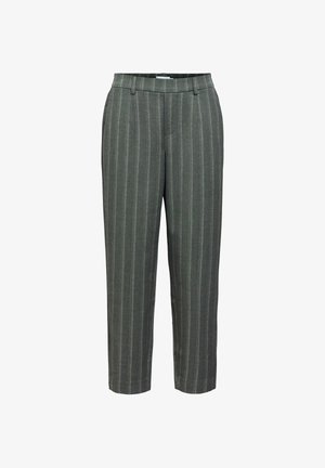 Object, OBJLISA SLIM PANT AOP NOOS - Pantalon classique - medium grey melange