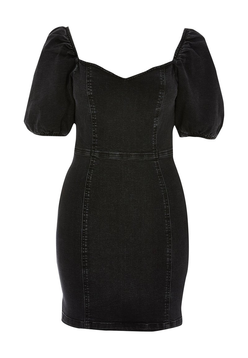 white christmas dresses Morgane Puff Sleeve V-Neck Midi Dress Light Denim Blue– Selfie Leslie main image 1