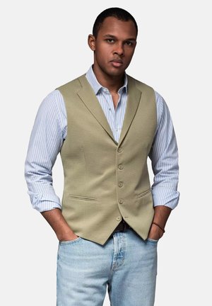 WITH LAPELS - Vest - olive