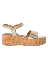 Tamaris Sandály na klínu - light gold met