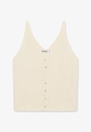 INSIDE, TOP TIRANTES BOTONES CUELLO PICO - Chaleco - blanco