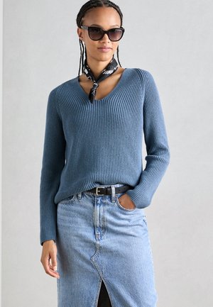 Marc O'Polo, LONGSLEEVE V NECK - Džemper - hazy blue