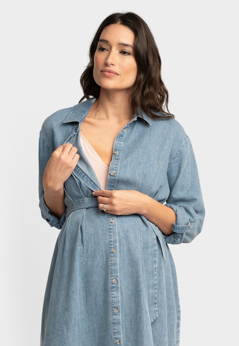Seraphine MATERNITY & NURSING - Denim dress - blue