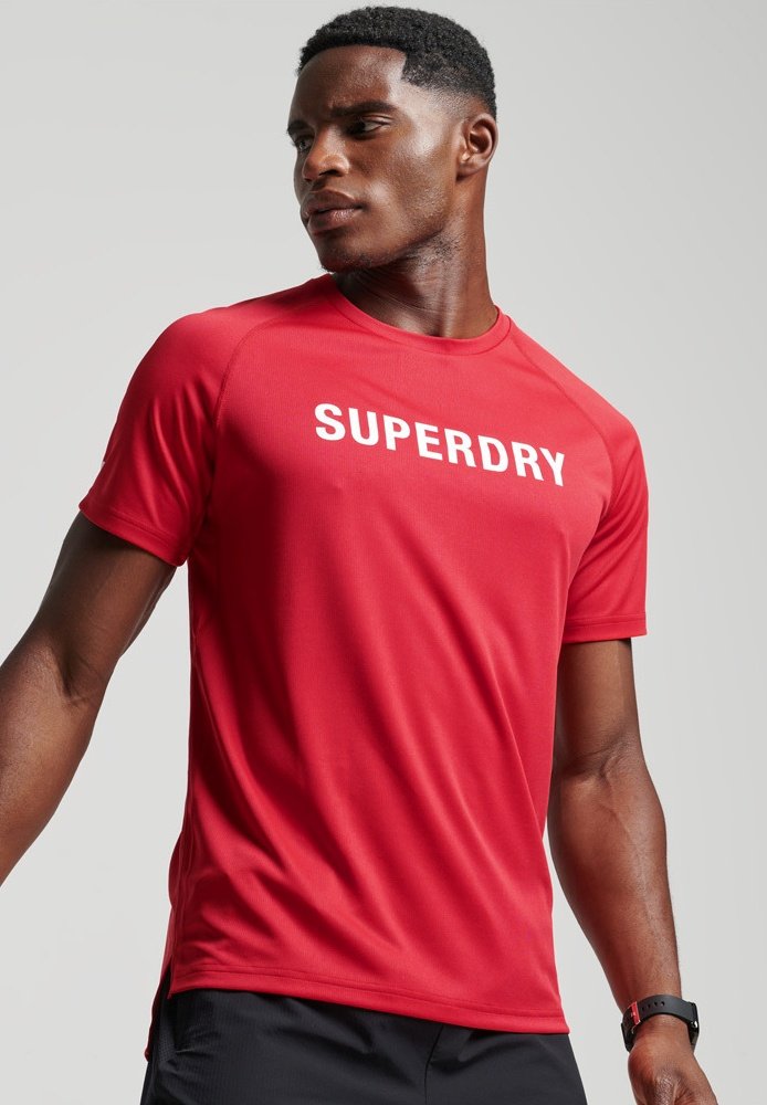 Superdry SPORT TRAIN ACTIVE LOGO SHORT SLEEVE Print Tshirt carmine