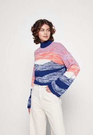 VMDORIS HIGH NECK CROPPED - Strikkegenser - sodalite blue/birch/viola