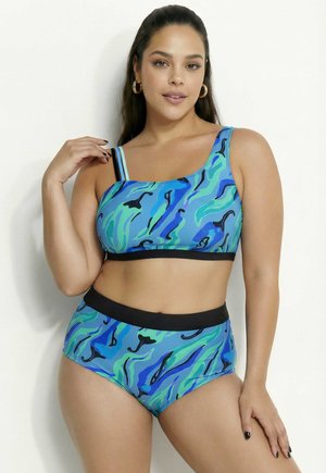 Ulla Popken COOL CHILI SPLIT STRAP TWO PIECE BIKINI SET - Bikini - sky blue