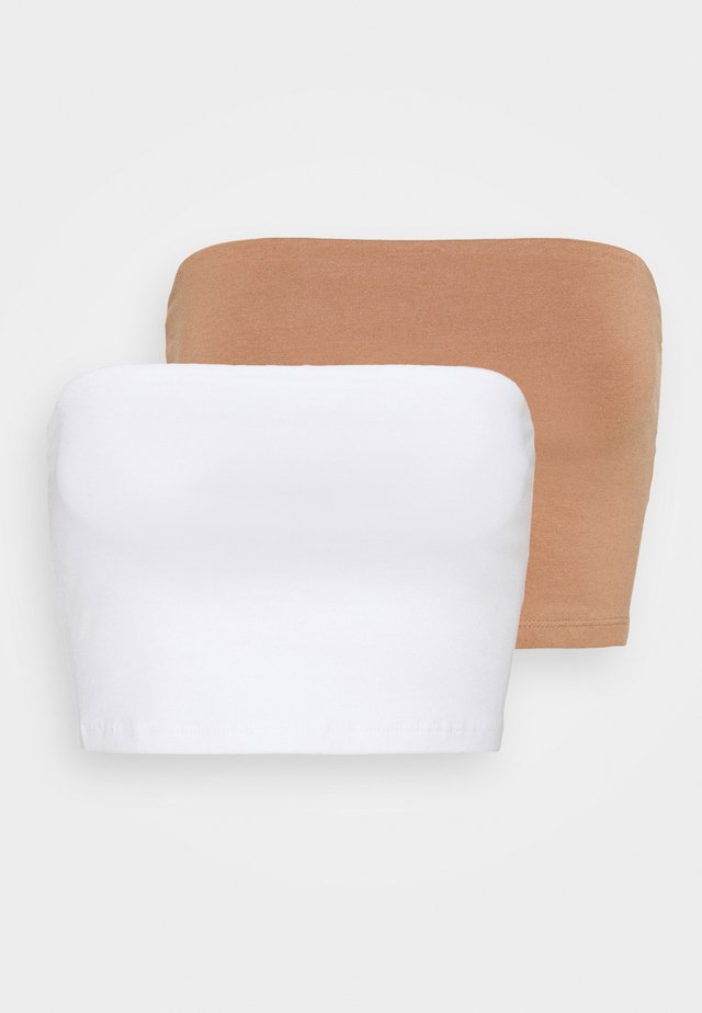 MILA BANDEAU 2 PACK - Top - white / beaver