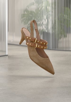 Pantofi clasici cu toc - caramel/cognac/gold-coloured