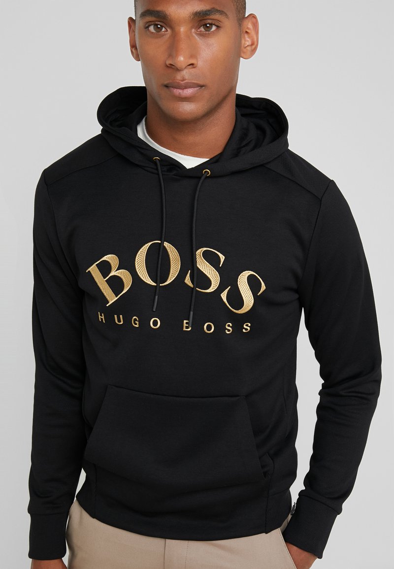 BOSS SOODY - Hoodie - black/gold/black - Zalando.co.uk