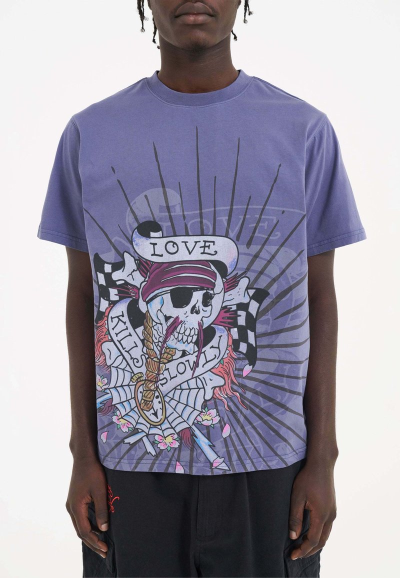 Ed Hardy - LOVE KILL SLOWLY SKULL  - Print T-shirt - indigo, Enlarge