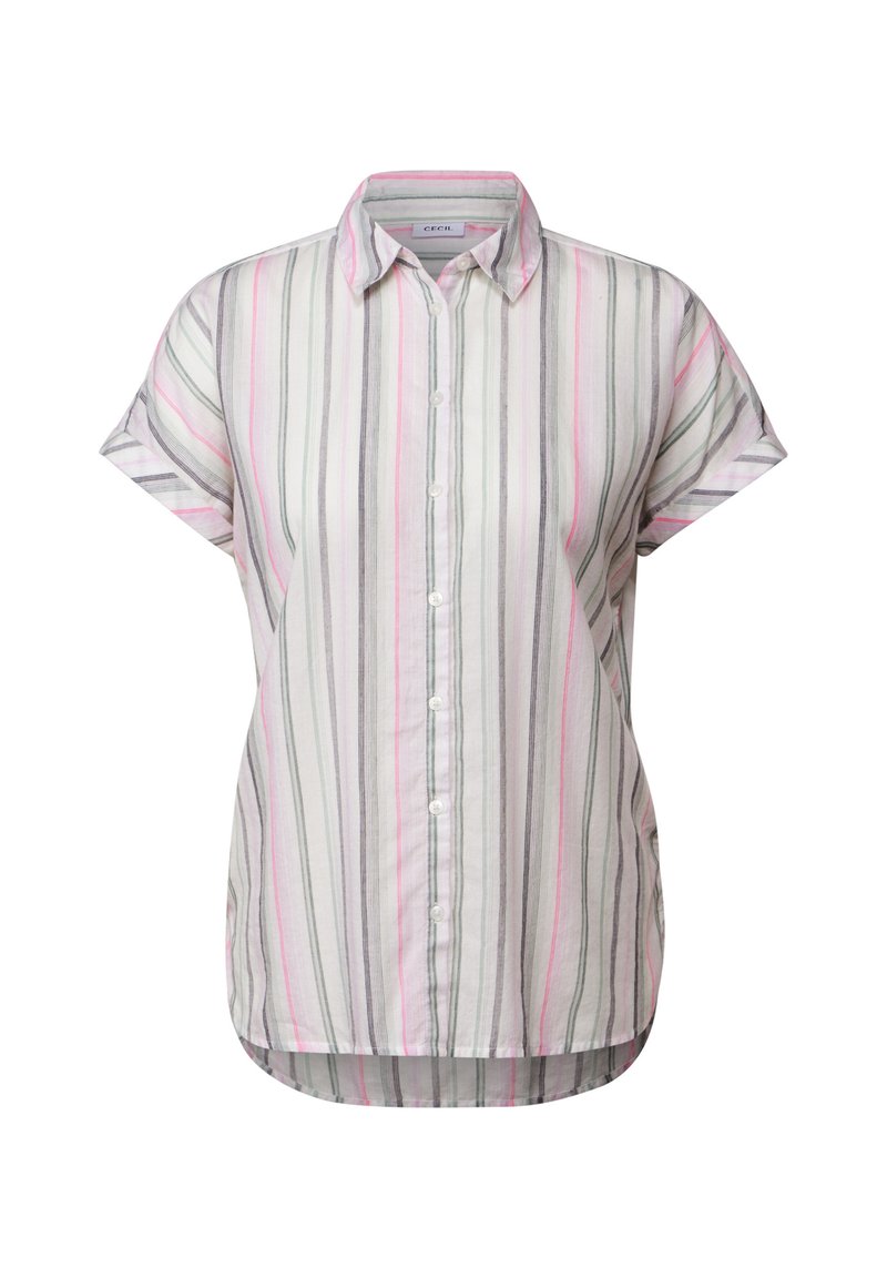 Cecil GESTREIFTE KURZARM Chemisier weiß/écru ZALANDO